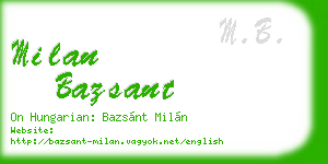 milan bazsant business card